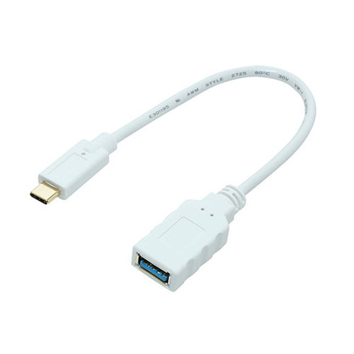 【5個セット】 ミヨシ USB Type-C 3.1 Gen2対応ホストケーブル 0.15m ホワイト SAD-CH03/WHX5(代引不可)【送料無料】