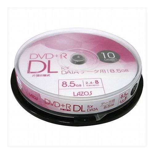 200枚セット(10枚X20個) Lazos データ用DVD+R DL L-DDL10PX20 パソコン ドライブ DVDメディア(代引不可)【送料無料】|リコメン堂
