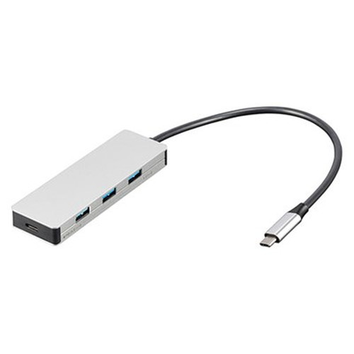 ナカバヤシ PD対応USB3.2G2 4ポート変換アルミハブ シルバー UH-C3334SL パソコン周辺機器(代引不可)【送料無料】