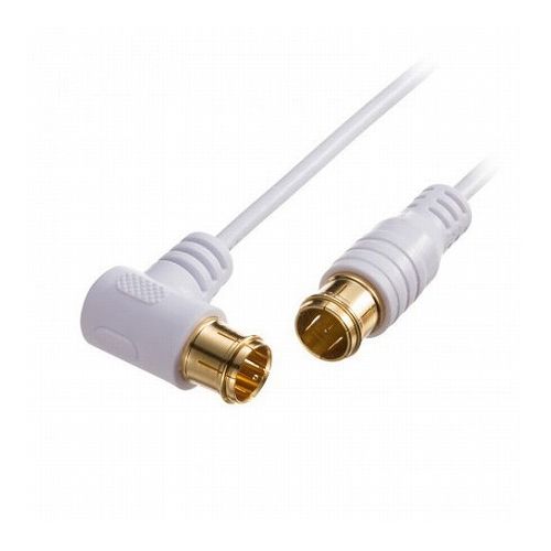 【3本セット】 サンワサプライ アンテナケーブル ごく細 S2.5C-FB 片側L字 5m KM-AT26-50WX3(代引不可)【送料無料】