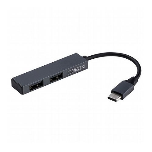 【3セット】 ナカバヤシ USB2.0Type-C2ポート変換ハブ グレー UH-C2562GYX3(代引不可)【送料無料】