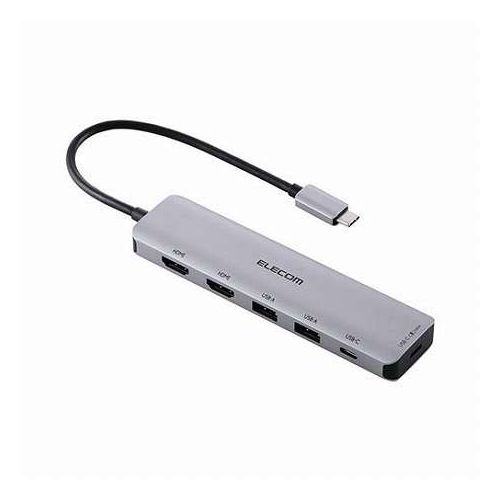 エレコム USB Type-C(TM)6in1ドッキングステーション DST-M060BPSV(代引不可)【送料無料】｜リコメン堂