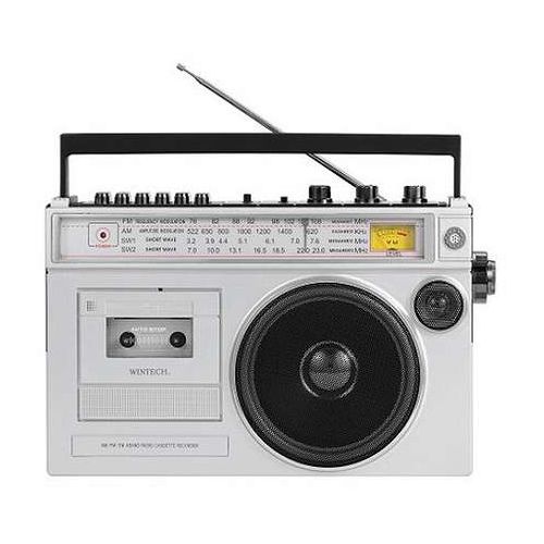 WINTECH 大型モノラルラジカセ 大型スピーカー搭載 昔懐かしいデザイン MicroSDカード/USB端子搭載 シルバー SCT-MB300(代引不可)【送料無料】｜リコメン堂 14,617円