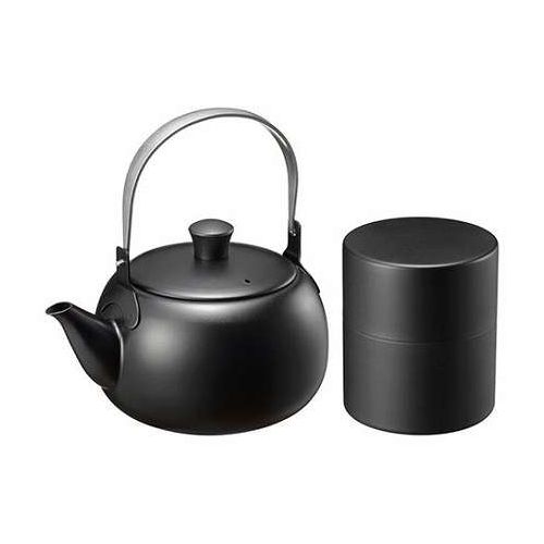 燕三 ステンレスつる手急須500ml&茶筒(小) 【外面を黒塗装した一風変わった急須と茶筒のセット】 B2159079(代引不可)【送料無料】｜リコメン堂