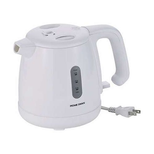 ホームスワン 電気ケトル0.8L ホワイト 【22.5×15.5×17cm】 転倒漏れ防止機能付き C7135077(代引不可)【送料無料】