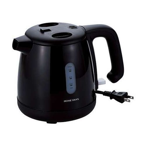 ホームスワン 電気ケトル0.8L ブラック 【22.5×15.5×17cm】 転倒漏れ防止機能付き C7135084(代引不可)【送料無料】