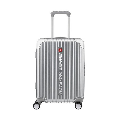 SWISS MILITARY スイスミリタリースーツケース CYGNUS シグナス 55cm メタリックシルバー SM-A820-SILVER(代引不可)【ポイント10倍】【送料無料】｜リコメン堂