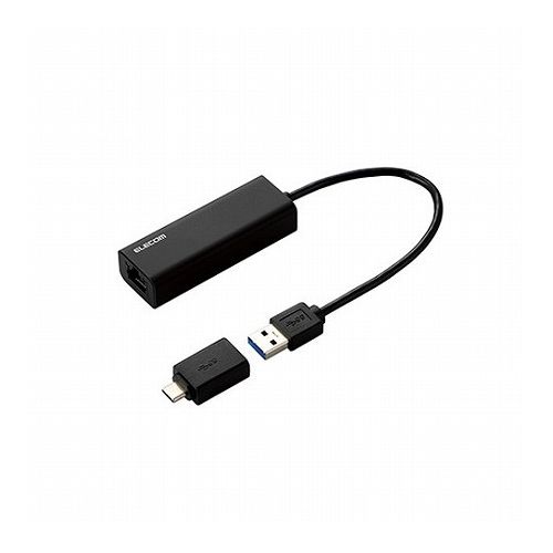 エレコム 有線LANアダプタ/2.5G対応/Type-C変換アダプタ付/ブラック EDC-QUA3C-B(代引不可)【送料無料】