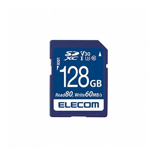 エレコム 独特の素材 SDXCカード データ復旧サービス付 ビデオスピードクラス対応 UHS-I U3 おトク s 代引不可 128GB 80MB MF-FS128GU13V3R