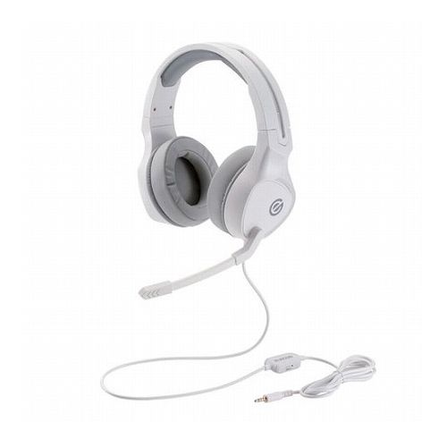 エレコム ゲーミングヘッドセット 両耳オーバーヘッド 4極ミニプラグ 50mmドライバ 極厚イヤーパッド コントローラ付属 ホワイト HS-G01WH(代引不可)【送料無料】