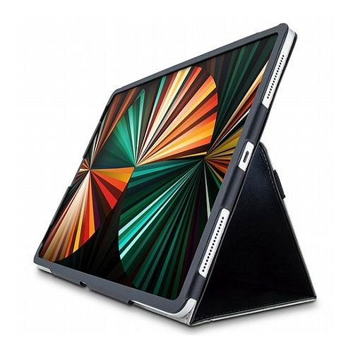 エレコム iPad Pro 12.9インチ 2021年モデル ケース カバー レザー フラップ 軽量 ブラック ハンドホールドベルト ペンホルダ TB-A21PLPLFBK(代引不可)【送料無料】