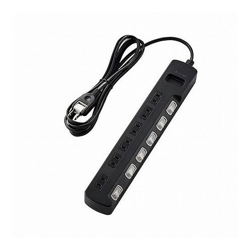 5個セットエレコム 雷ガードタップ 個別スイッチ 6個口 2.5m ブラック T-K5A-2625BKX5(代引不可)