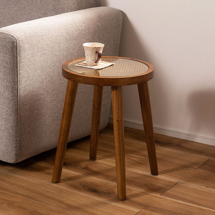 楽天市場】ラタン使用 ラウンドガラステーブルS | 東谷 | ラタン