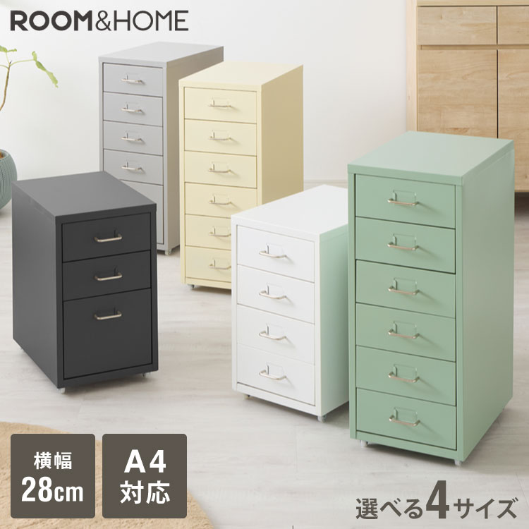 Roomnhome デスクワゴン 3段 4段 5段 6段 キャビネット キャスター付き オフィスワゴン 書類ケース サイドワゴンキャビネット 縦型ファイルキャビネット キャスター付き 可動式キャビネット 韓国インテリア【送料無料】