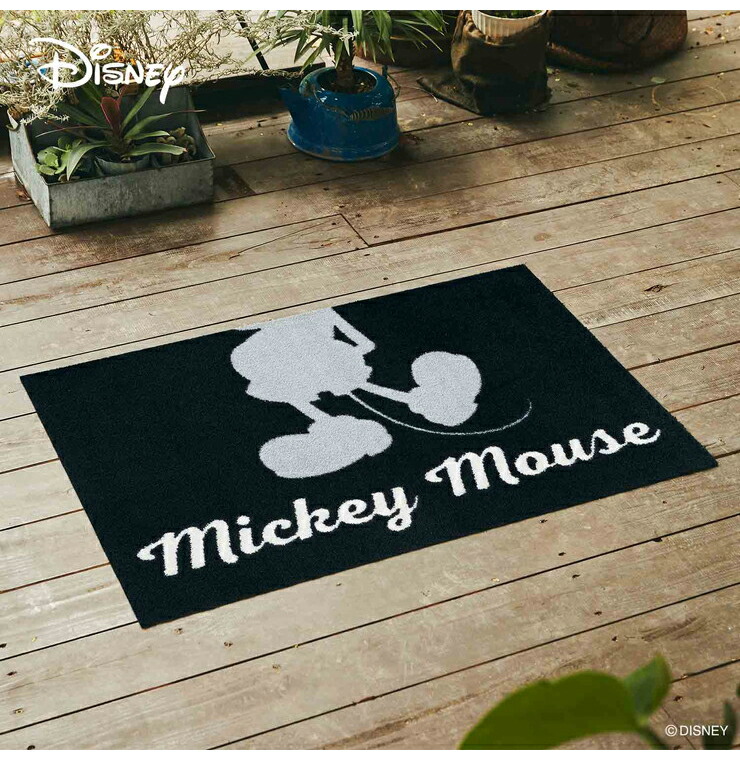 シルエット シンプル 60x90cm 送料無料 Mickey ミッキー マット 玄関マット ディズニー モノクロ グレー おしゃれ 玄関マット グレー グレー シンプル エントランスマット Mickey ミッキー シルエット 60x90cm マット 玄関マット エントランスマット ディズニー