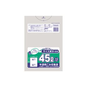 （まとめ）容量表示入りポリ袋 45L 10枚入×60パック (代引不可)