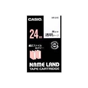 （まとめ）カシオ CASIO 透明テープ XR-24X 透明に黒文字 24mm【×3セット】 (代引不可)