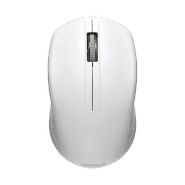 （まとめ） バッファロー無線（2.4GHz）IR LEDマウス 3ボタン 簡易パッケージ ホワイト BSMRW21WHZ 1個 【×3セット】