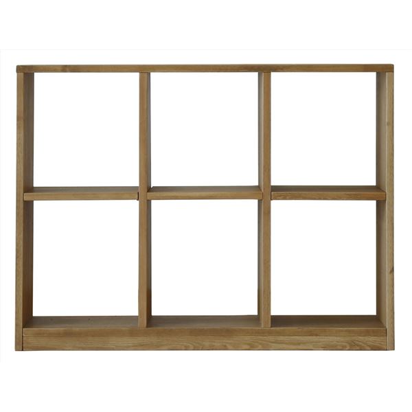 シェルフ 収納ラック 〔2&times;3段〕 ナチュラル 木製 パイン材 スリム 収納家具 オープンラック ローゼル【代引不可】｜リコメン堂
