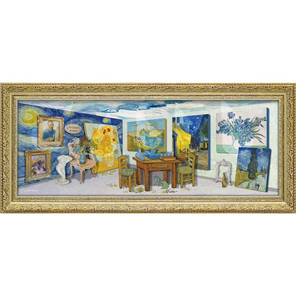 壁掛絵画　4枚　額付き 楽天市場】絵画 白石 創多「ゴッホのアート アトリエ」 壁掛け 名画