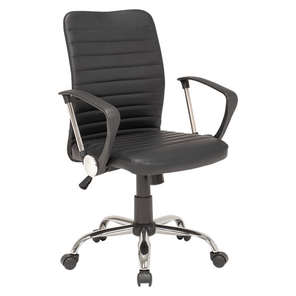 オフィスチェア ブラック (約)幅58cm 組立式 ロッキング キャスター付 360度回転 昇降式 (代引不可)
