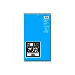 （まとめ）日本サニパック ポリゴミ袋 N-91 青 90L 10枚【×10セット】 (代引不可)