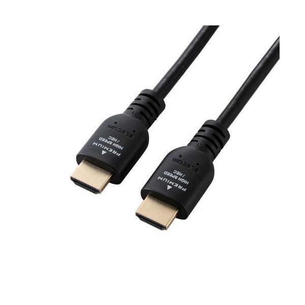（まとめ） エレコム PREMIUM HIGH SPEED HDMIケーブル ブラック 1.0m DH-HDPS14E10BK2 1本 【×2セット】