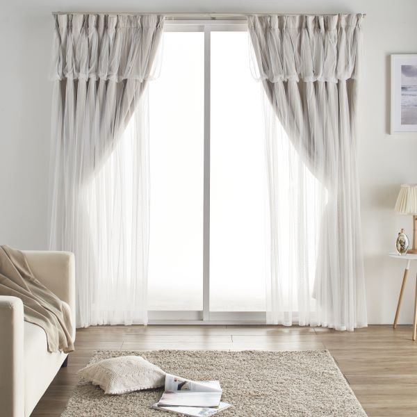 100×200cm＞1級遮光シャンタン生地 レイヤードカーテン2枚組 100