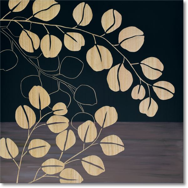 ユーパワー ウッドスカルプチャーアート 60×60cm 「ユーカリ」BK+NP (代引不可)