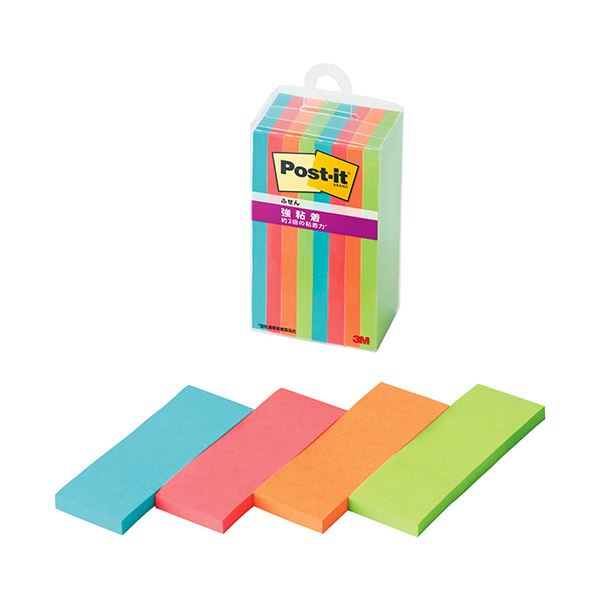 3Mポスト・イット 強粘着ふせん マルチカラー1 75×25mm 4色 500SS-MC-1N1セット（80冊：8冊×10パック） 4,935円