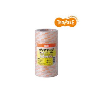 （まとめ）TANOSEE クリアテープ18mm×35m 10巻入×24パック (代引不可)