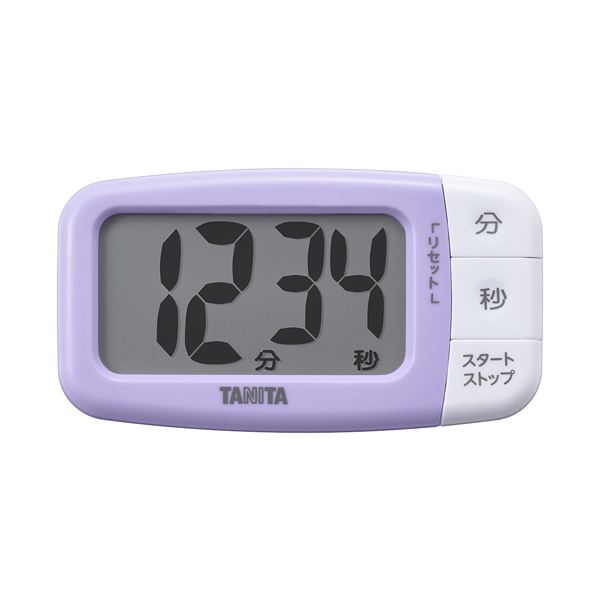 （まとめ） タニタ抗菌でか見えタイマー ブルーベリーパープル TD-430-PP 1個 【×3セット】