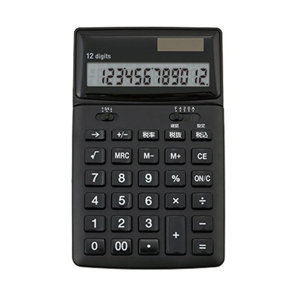 (まとめ）アスカ 抗菌電卓 ブラック C1249BK 1台【×10セット】 (代引不可)