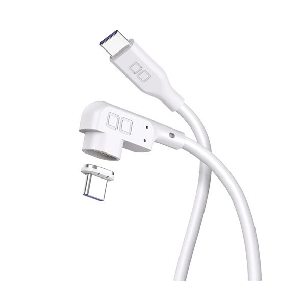 （まとめ） CIO L字型マグネットシリコンケーブル CtoC 100W 2m ホワイト CIO-SLLMG-CC2-WH 1本 【×2セット】