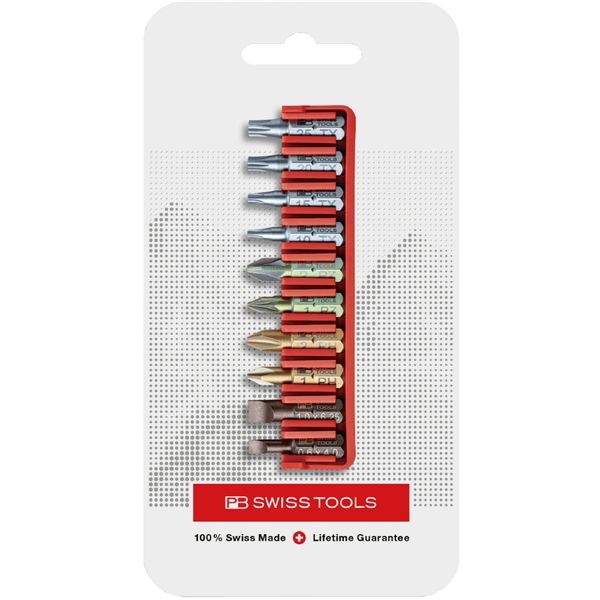 PB SWISS TOOLS ピービースイスツールズ 10本組 ショートタイプ ドライバービットセット ビットホルダー付 パッケージタイプ C6.702CN