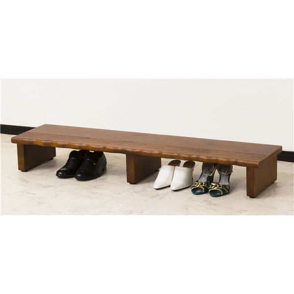 天然木玄関台(踏み台/ステップ) 幅120cm アジャスター付き 【完成品】 (代引不可)|リコメン堂