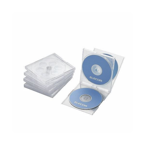(まとめ)エレコム Blu-ray/DVD/CDケース(標準/PS/4枚収納) CCD-JSCNQ5CR【×5セット】 (代引不可)