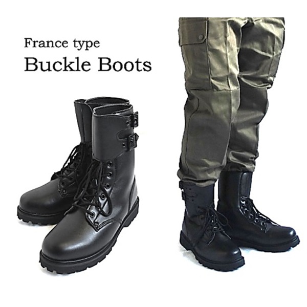 楽天市場】フランス軍 バックル式 コンバット セミロング ブーツ