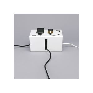 (まとめ) バッファロー ケーブルボックス 電源タップ&ケーブル収容 Sサイズ ホワイト BSTB01SWH 1個 【×2セット】 (代引不可)