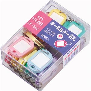 （まとめ） ソニック キーホルダー名札 小 両面表示 5色 GP-663 1ケース（30個：各色6個） 【×5セット】 (代引不可)