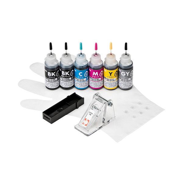 サンワサプライ 詰め替えインクBCI-370PGBK・371BK・C・M・Y・GY用 INK-C371S30S6 (代引不可)
