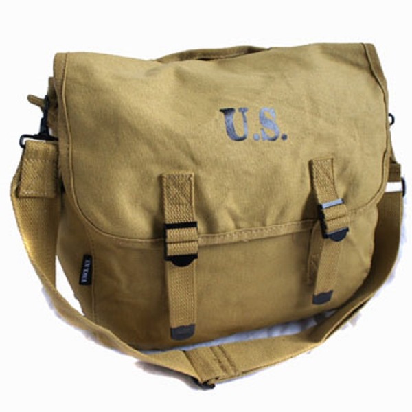 米軍 帆布製 M1936マセット 2WAYバッグ カーキ レプリカ (代引不可)