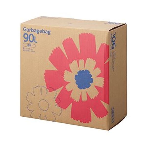 （まとめ）TANOSEE ゴミ袋 コンパクト 透明90L BOXタイプ 1箱（110枚）【×5セット】 (代引不可)