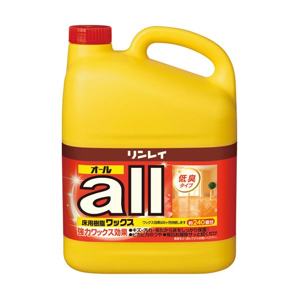 (まとめ）リンレイ 床用樹脂ワックスオール 業務用 4L 1本【×3セット】 (代引不可)