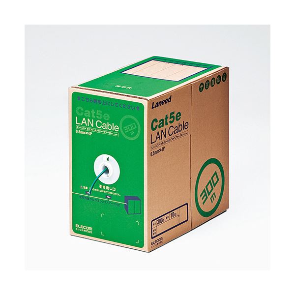エレコム EU RoHS指令準拠LANケーブル(Cat5e 単線) ダークグリーン 300m LD-CT2/DG300/RS 1本 (代引不可)