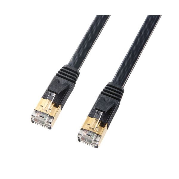 サンワサプライ カテゴリ7フラットLANケーブル KB-FL7-15BKN ブラック【送料無料】 (代引不可)