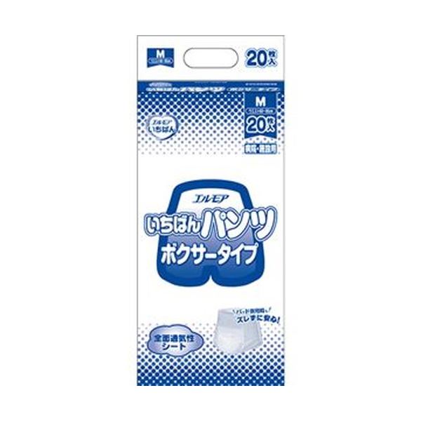 (まとめ)カミ商事 エルモア いちばん パンツボクサータイプ M 1パック(20枚)