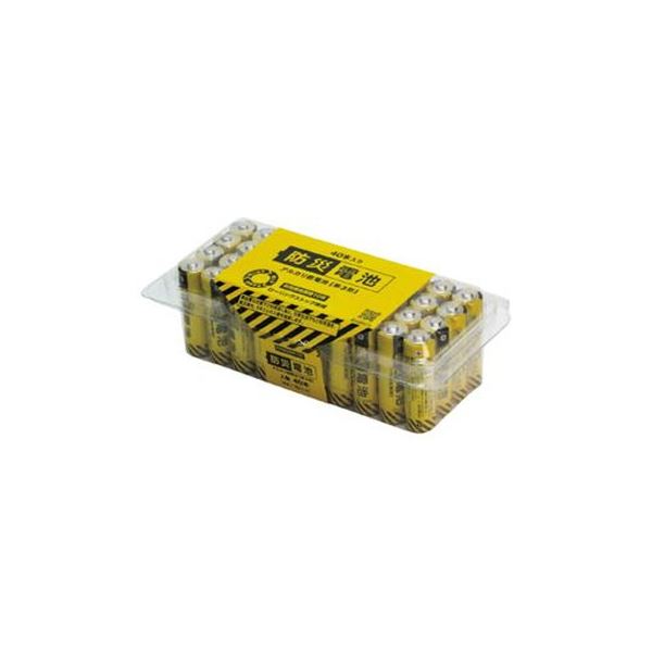 （まとめ）兼松 防災電池 アルカリ乾電池単3形 40本入【×3セット】 (代引不可)