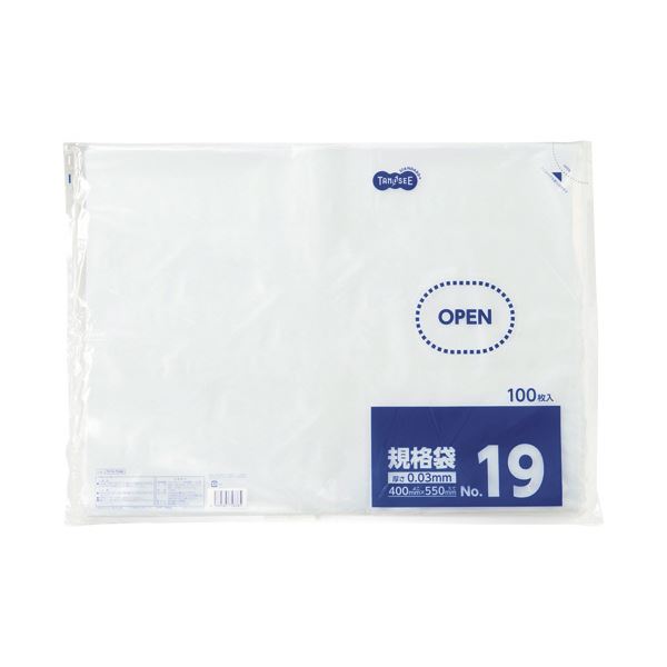 （まとめ）TANOSEE 規格袋 19号0.03×400×550mm 1パック（100枚）【×10セット】 (代引不可)