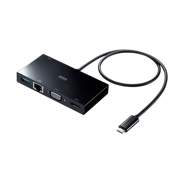 サンワサプライ USBType-Cモバイルドッキングステーション ブラック USB-3TCH30BK 1台|リコメン堂